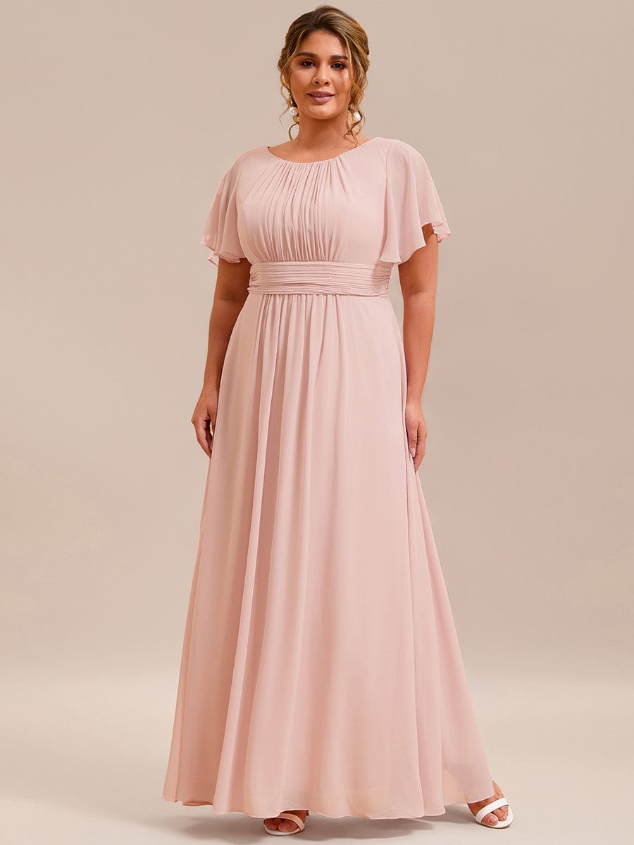 KIMORA|Simple Chiffon Pleated A-Line Bridesmaid Dress