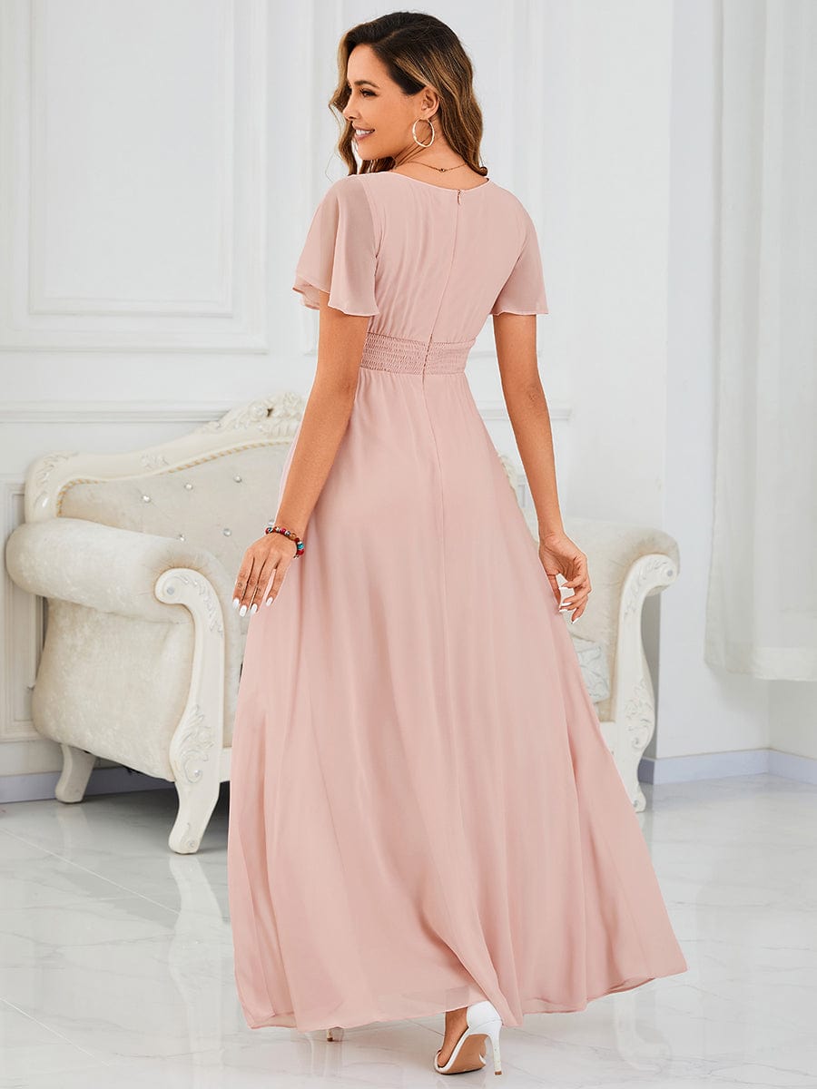 KIMORA|Simple Chiffon Pleated A-Line Bridesmaid Dress