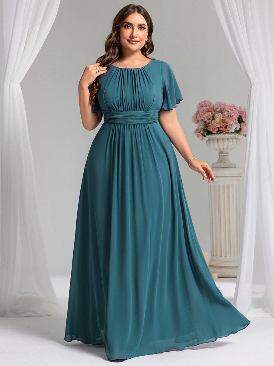 KIMORA|Simple Chiffon Pleated A-Line Bridesmaid Dress