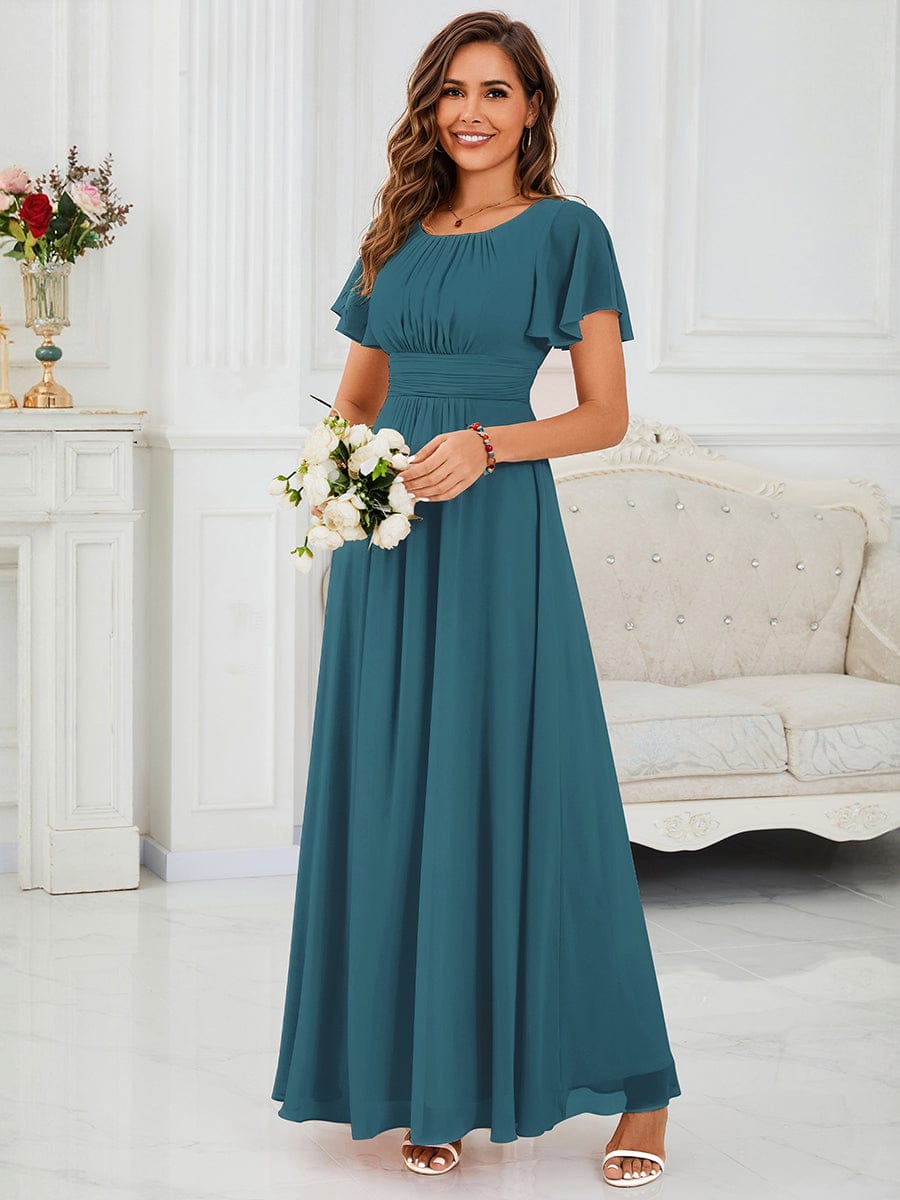 KIMORA|Simple Chiffon Pleated A-Line Bridesmaid Dress