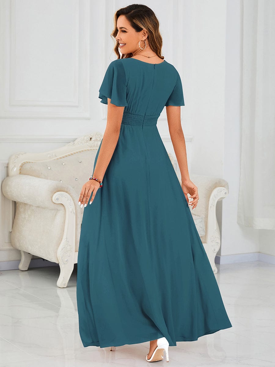 KIMORA|Simple Chiffon Pleated A-Line Bridesmaid Dress