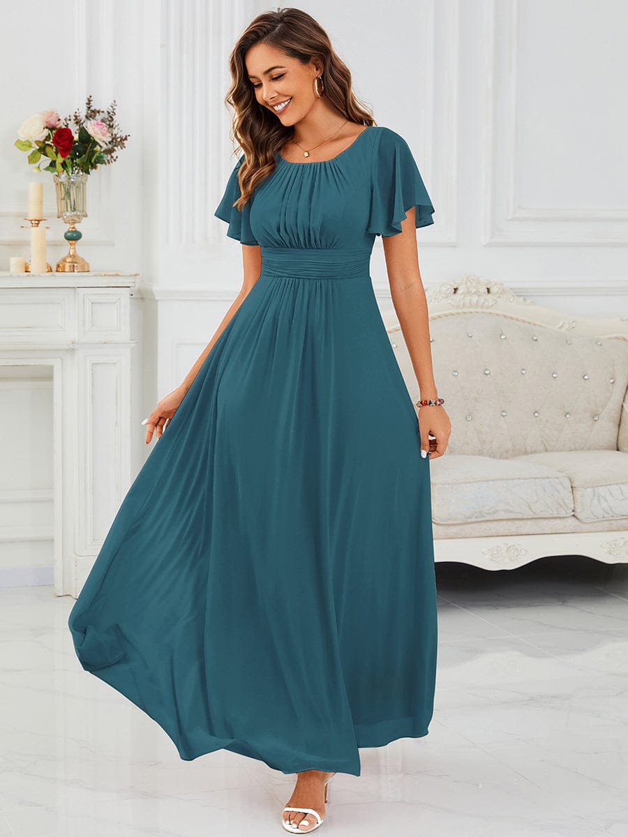 KIMORA|Simple Chiffon Pleated A-Line Bridesmaid Dress