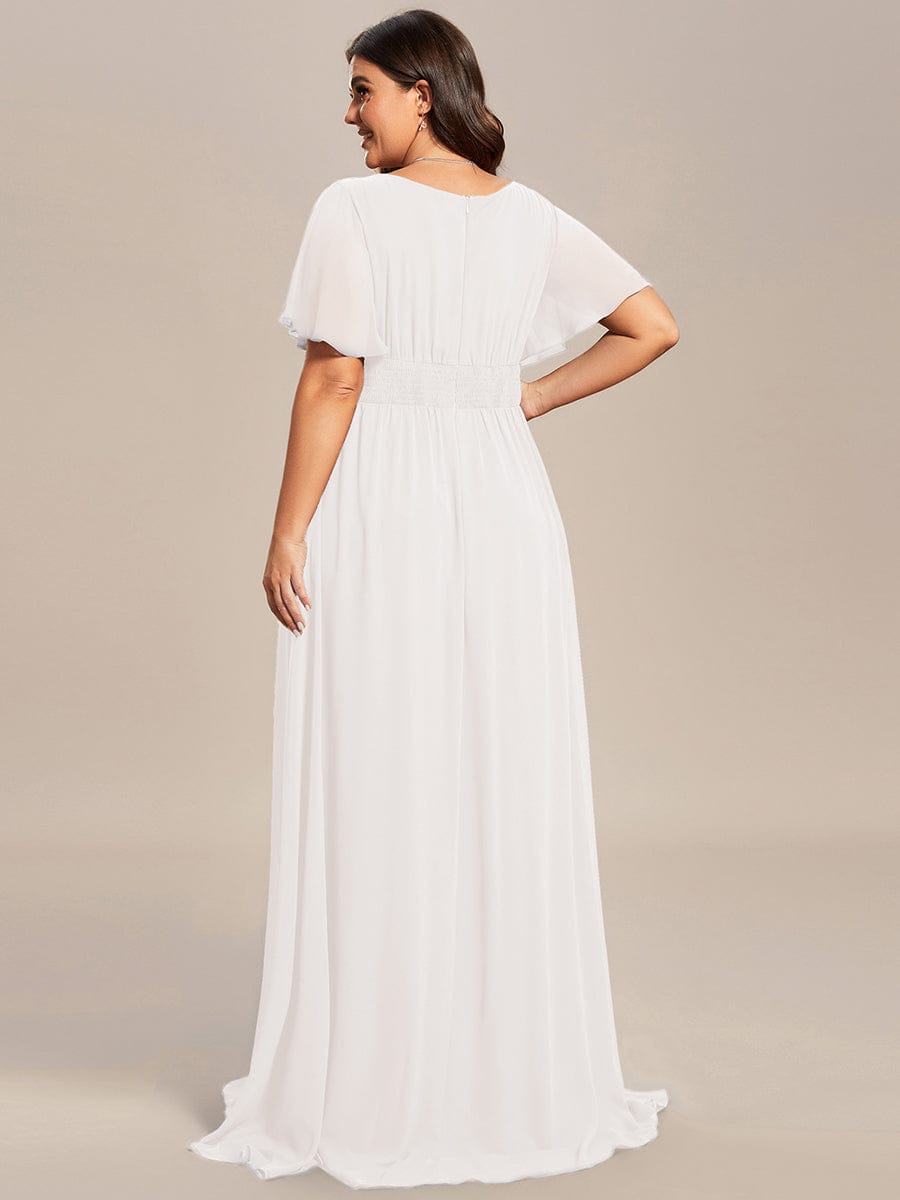 pretty KIMORA|Plus Size Simple Chiffon Pleated A-Line Bridesmaid Dress