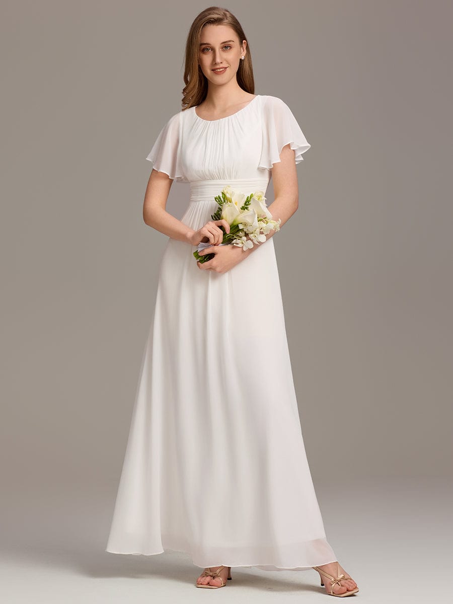 KIMORA|Simple Chiffon Pleated A-Line Bridesmaid Dress