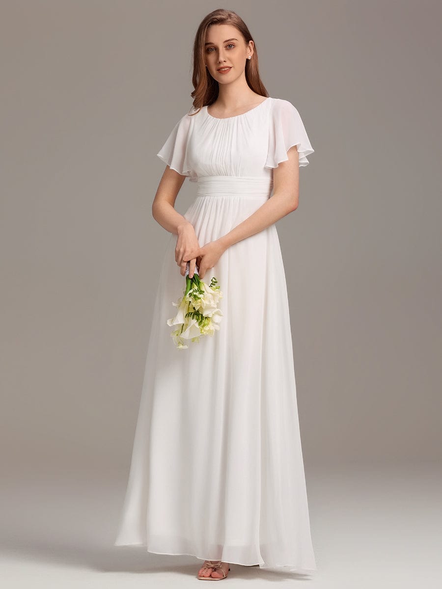 KIMORA|Simple Chiffon Pleated A-Line Bridesmaid Dress