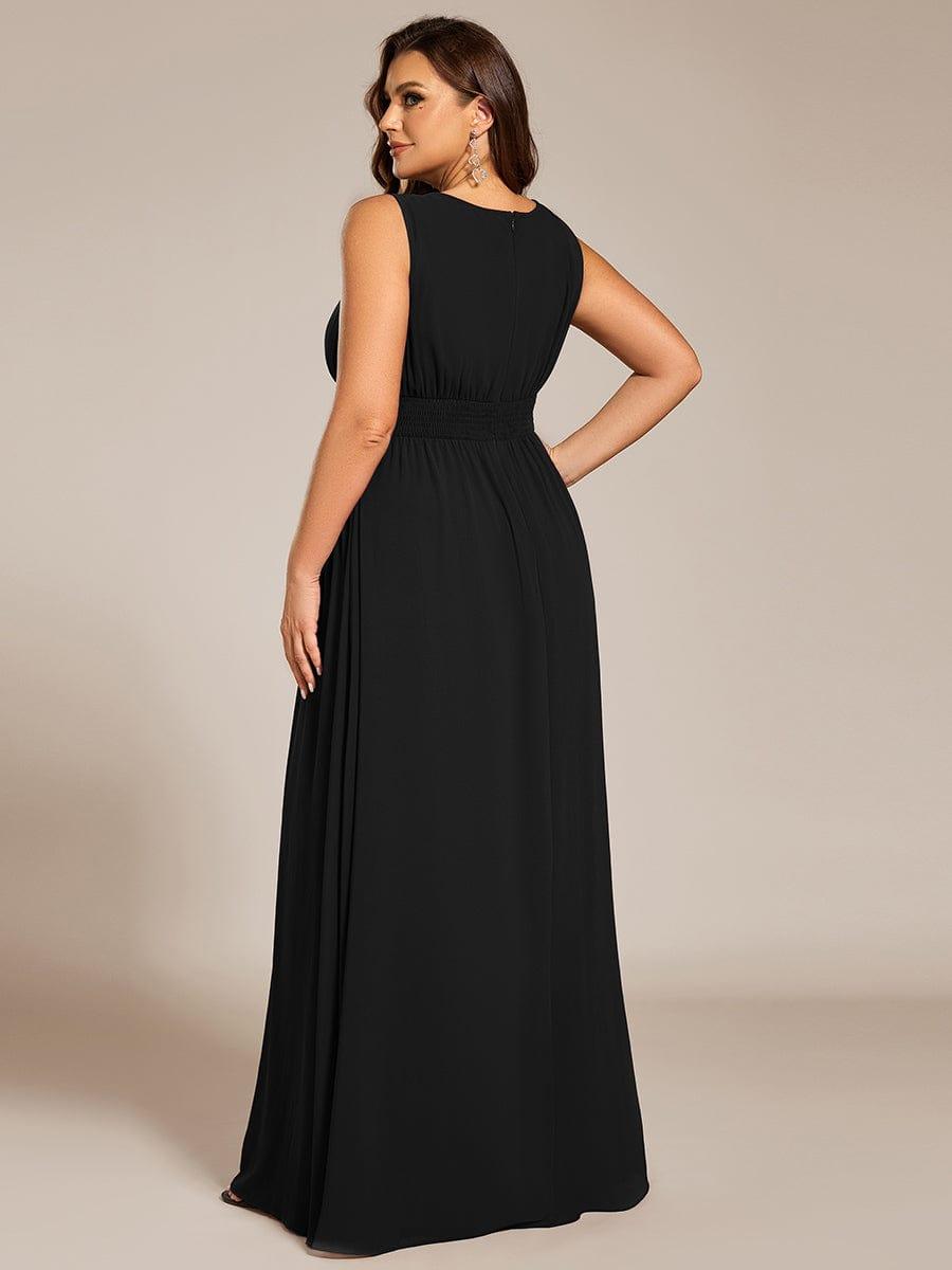 KALIA|Simple Sleeveless A-line Chiffon Bridesmaid Dress with Hollow Out Detail