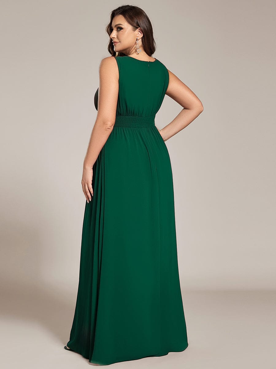 KALIA|Simple Sleeveless A-line Chiffon Bridesmaid Dress with Hollow Out Detail