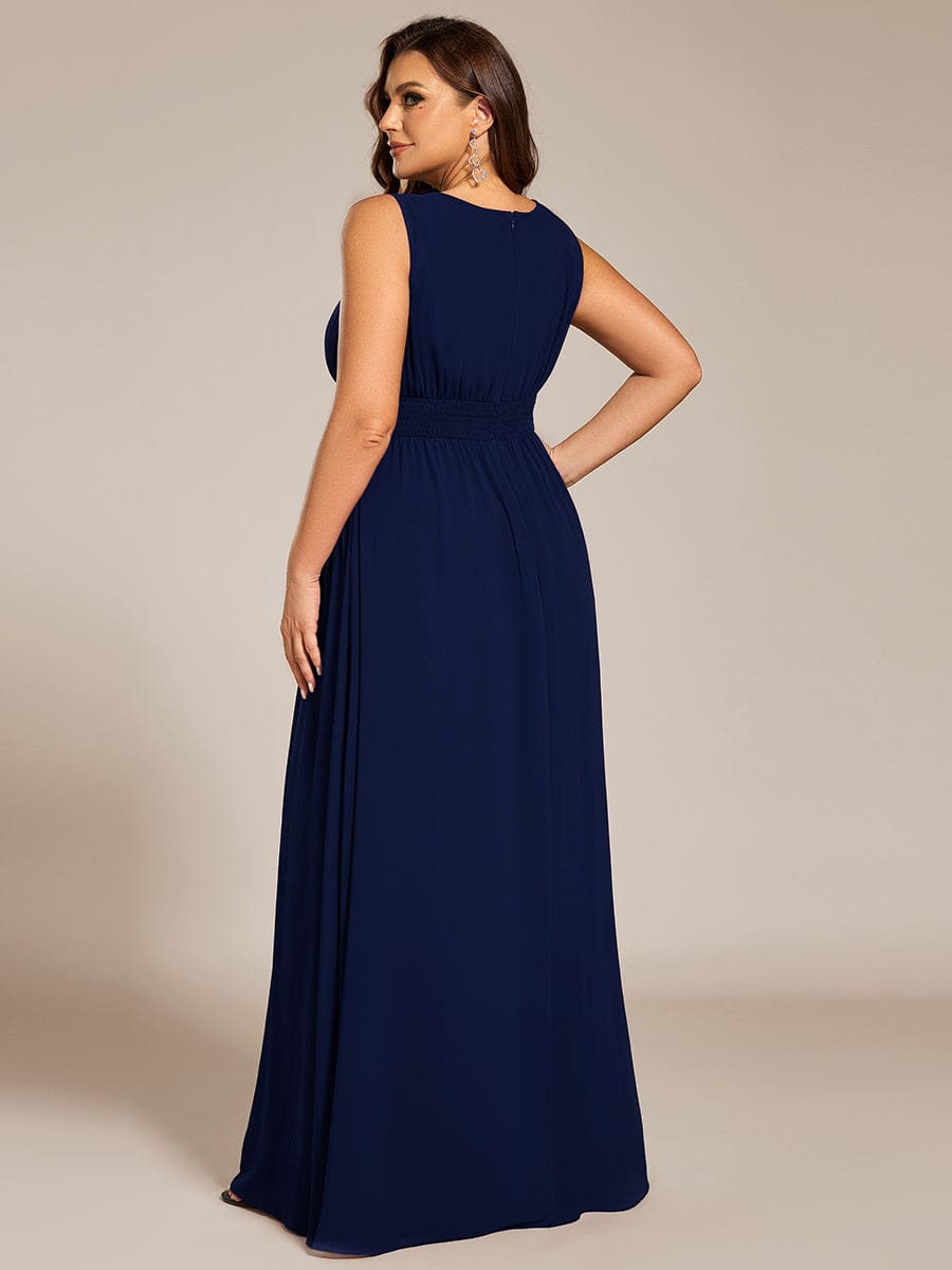 KALIA|Simple Sleeveless A-line Chiffon Bridesmaid Dress with Hollow Out Detail