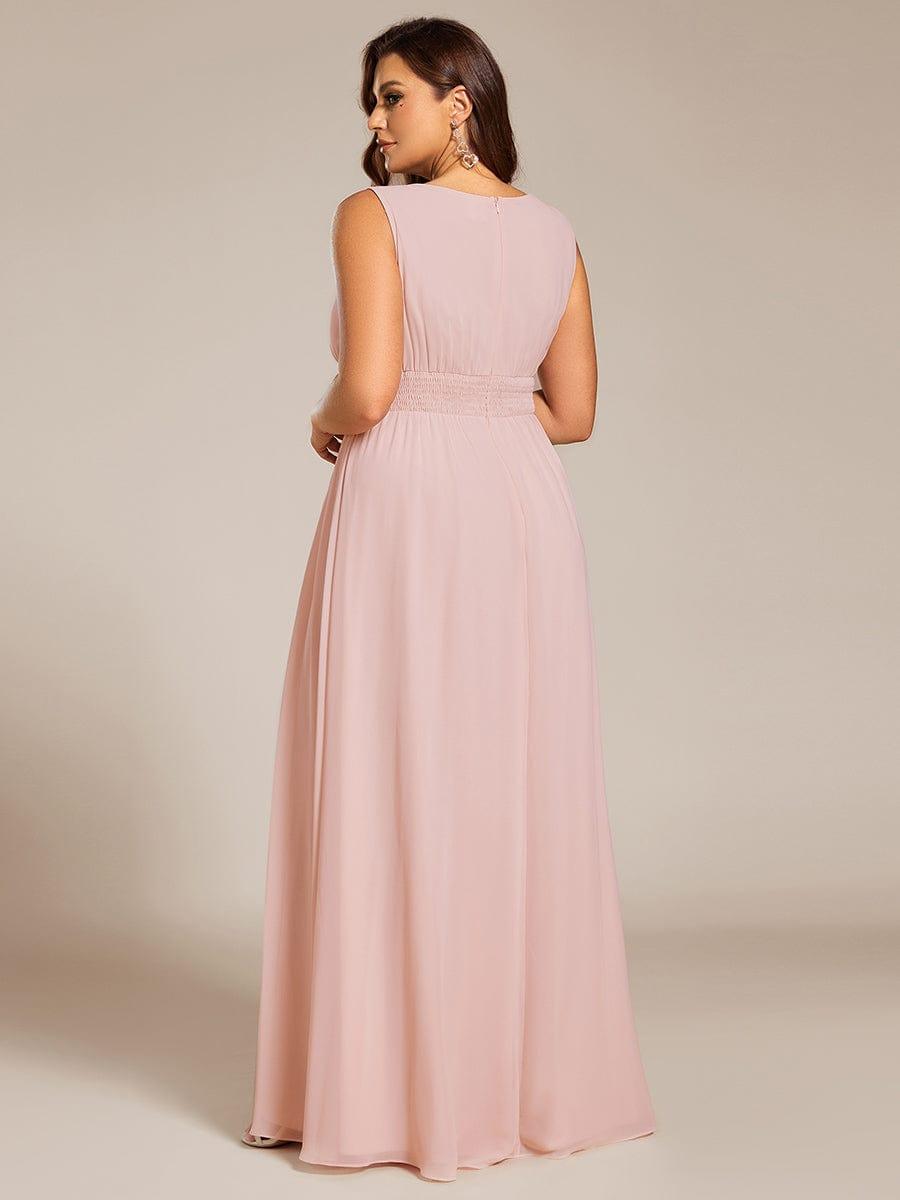 KALIA|Simple Sleeveless A-line Chiffon Bridesmaid Dress with Hollow Out Detail
