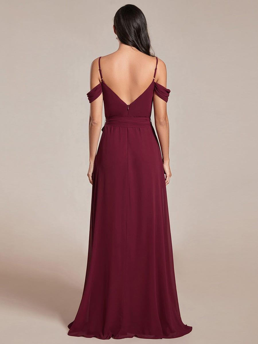 ADA|Sweetheart Neckline Cold Shoulder Chiffon Bridesmaid Dress