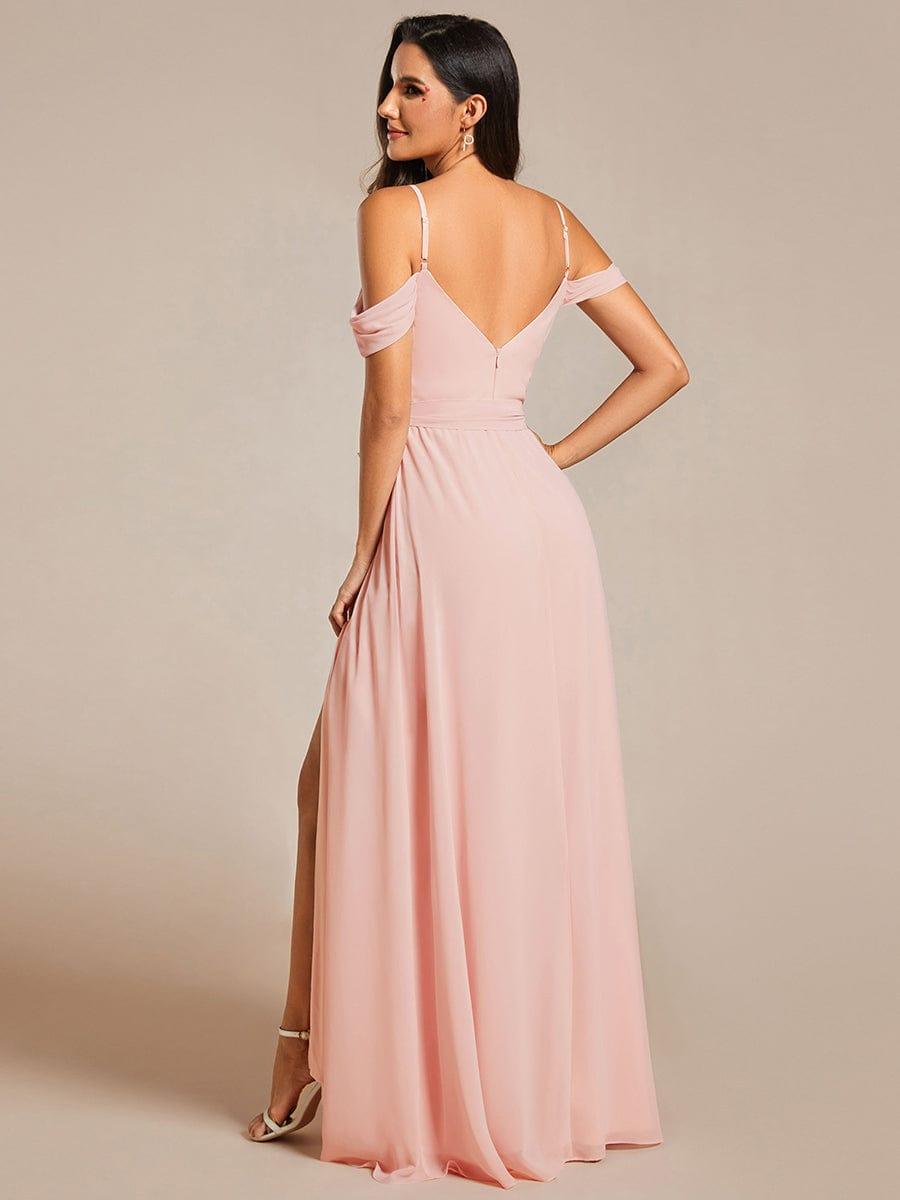 ADA|Sweetheart Neckline Cold Shoulder Chiffon Bridesmaid Dress