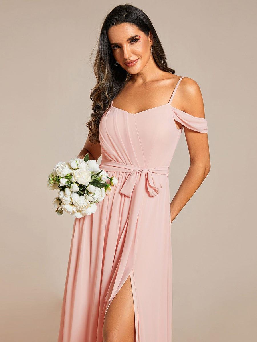 ADA|Sweetheart Neckline Cold Shoulder Chiffon Bridesmaid Dress