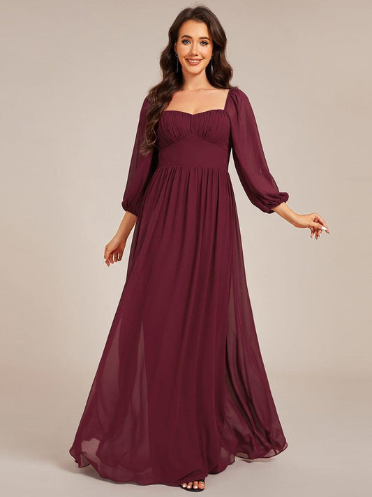 OAKLYN|Sweetheart Neckline 3/4 Sleeve Chiffon Bridesmaid Dress