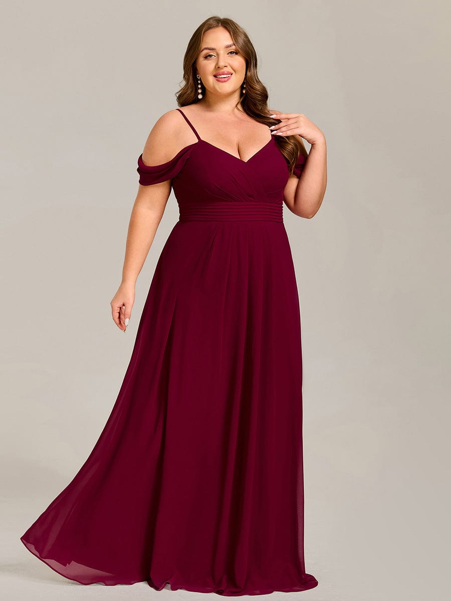 LIANNE|Spaghetti Strap V-Neck Pleated A-Line Bridesmaid Dress