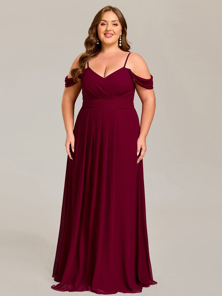 LIANNE|Spaghetti Strap V-Neck Pleated A-Line Bridesmaid Dress