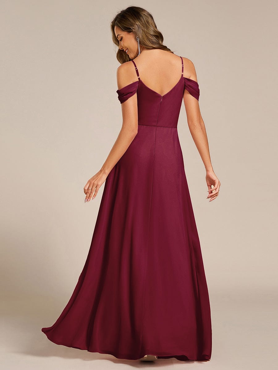 LIANNE|Spaghetti Strap V-Neck Pleated A-Line Bridesmaid Dress