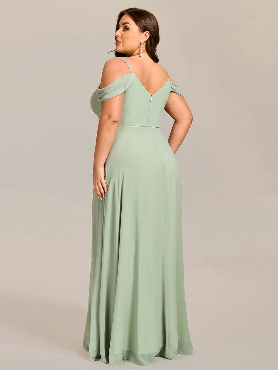 LIANNE|Spaghetti Strap V-Neck Pleated A-Line Bridesmaid Dress