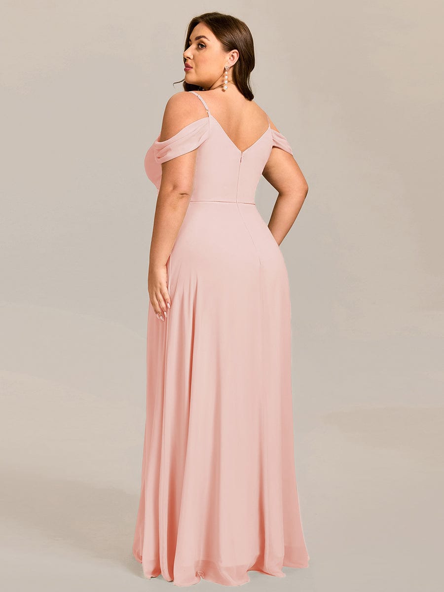 LIANNE|Spaghetti Strap V-Neck Pleated A-Line Bridesmaid Dress