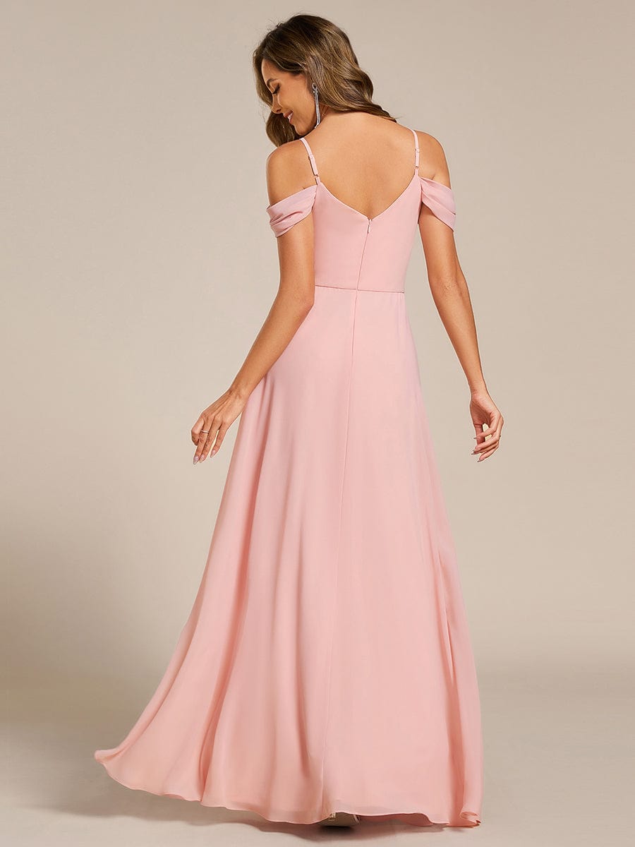 LIANNE|Spaghetti Strap V-Neck Pleated A-Line Bridesmaid Dress