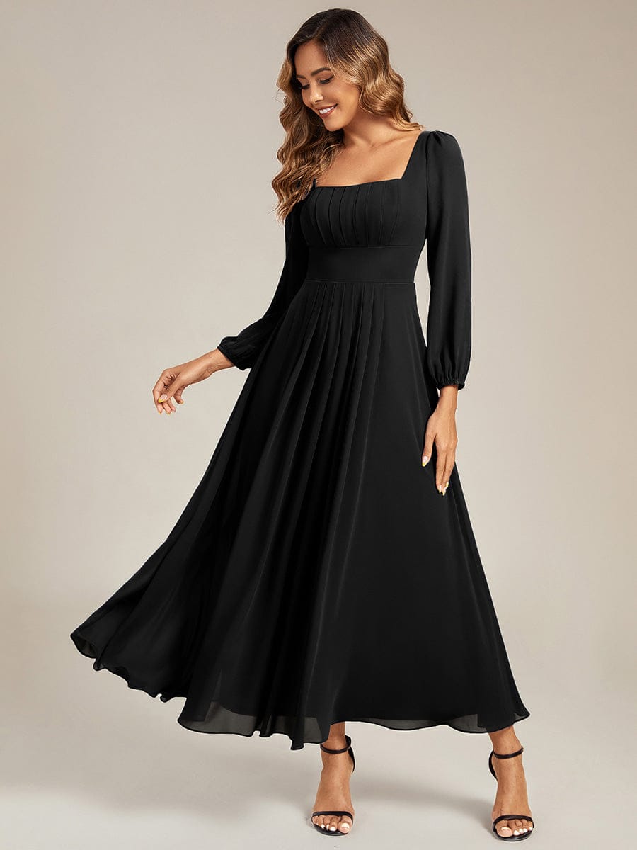 LYDIA|See-through Chiffon Lantern Sleeve Bridesmaid Dress