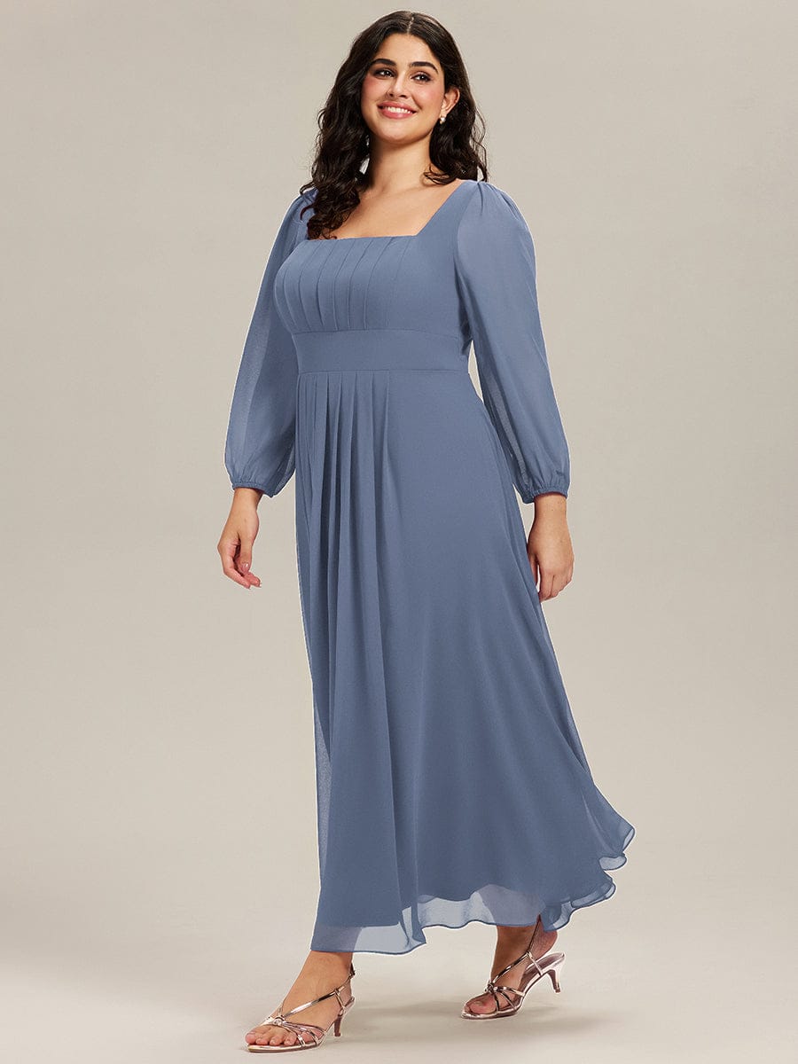 LYDIA|See-through Chiffon Lantern Sleeve Bridesmaid Dress