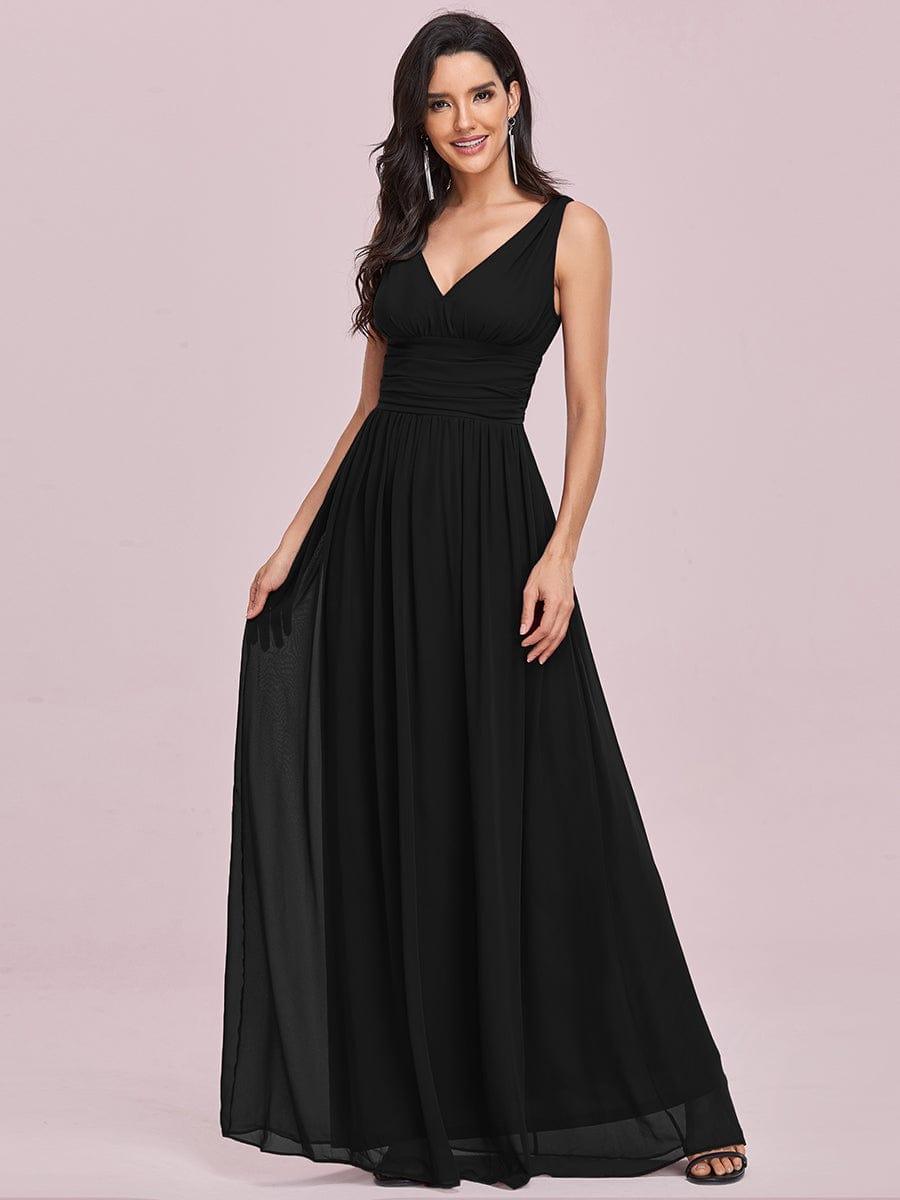 HUSH|Chiffon Empire Waist Sleeveless Pleated Bridesmaid Dress