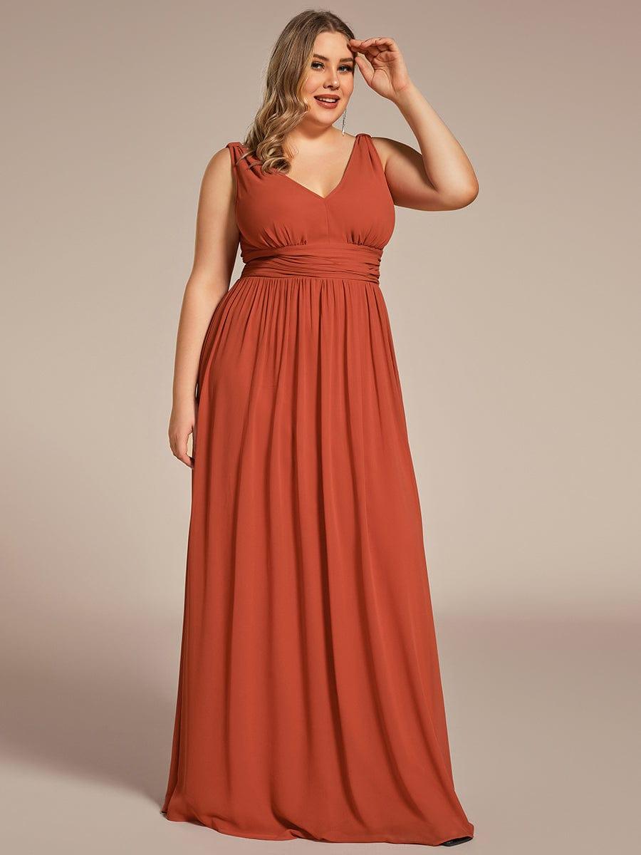 HUSH|Chiffon Empire Waist Sleeveless Pleated Bridesmaid Dress