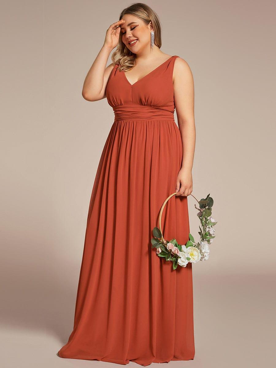 HUSH|Chiffon Empire Waist Sleeveless Pleated Bridesmaid Dress