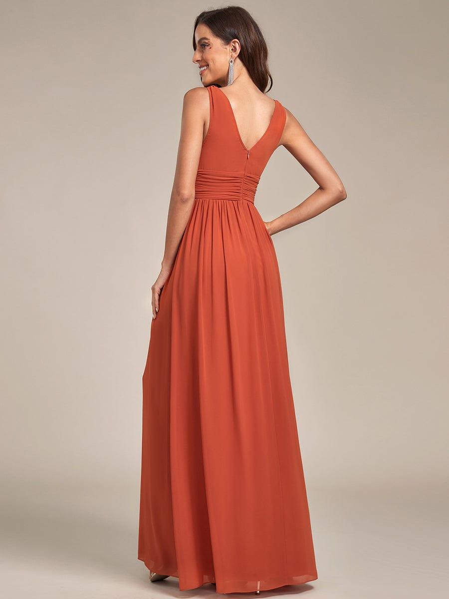 HUSH|Chiffon Empire Waist Sleeveless Pleated Bridesmaid Dress