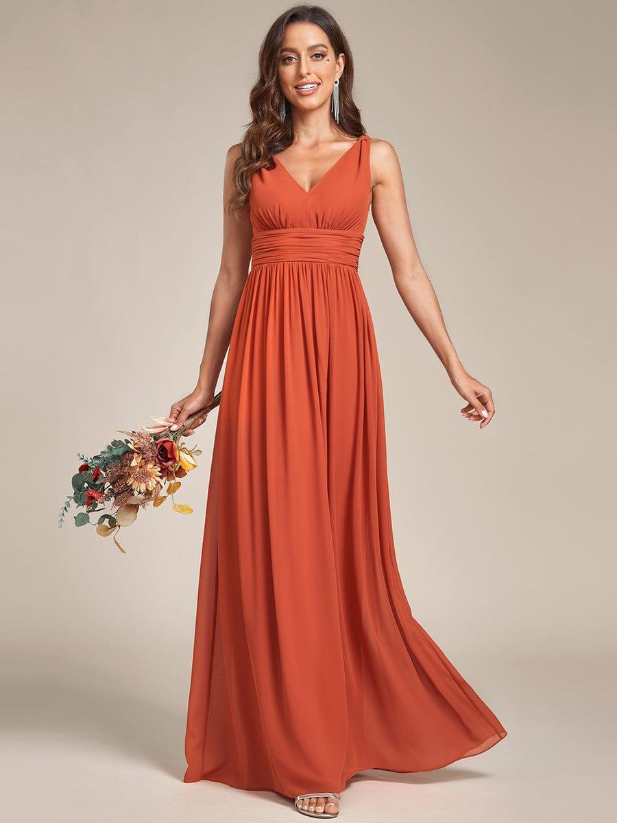 HUSH|Chiffon Empire Waist Sleeveless Pleated Bridesmaid Dress