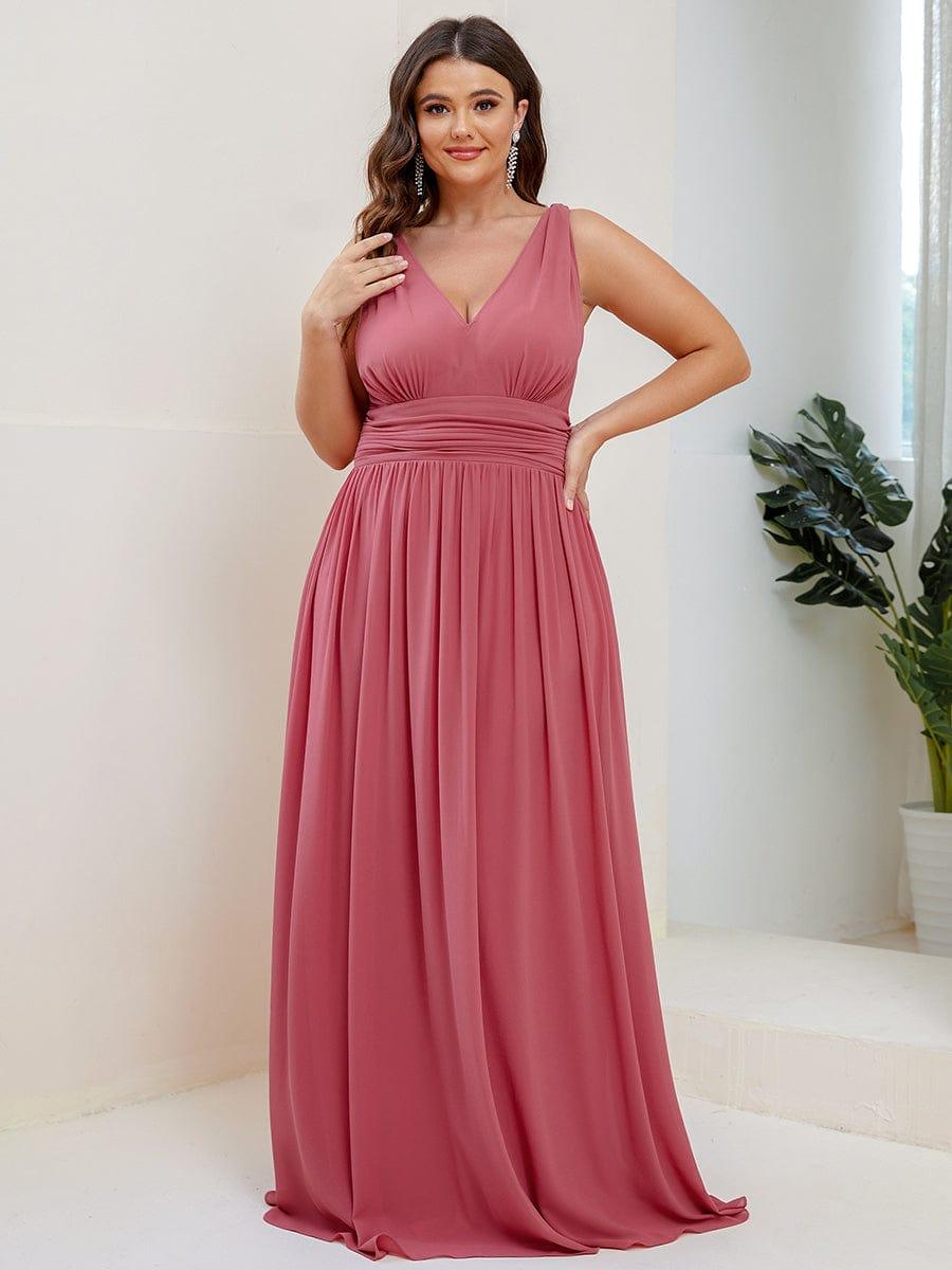 HUSH|Chiffon Empire Waist Sleeveless Pleated Bridesmaid Dress