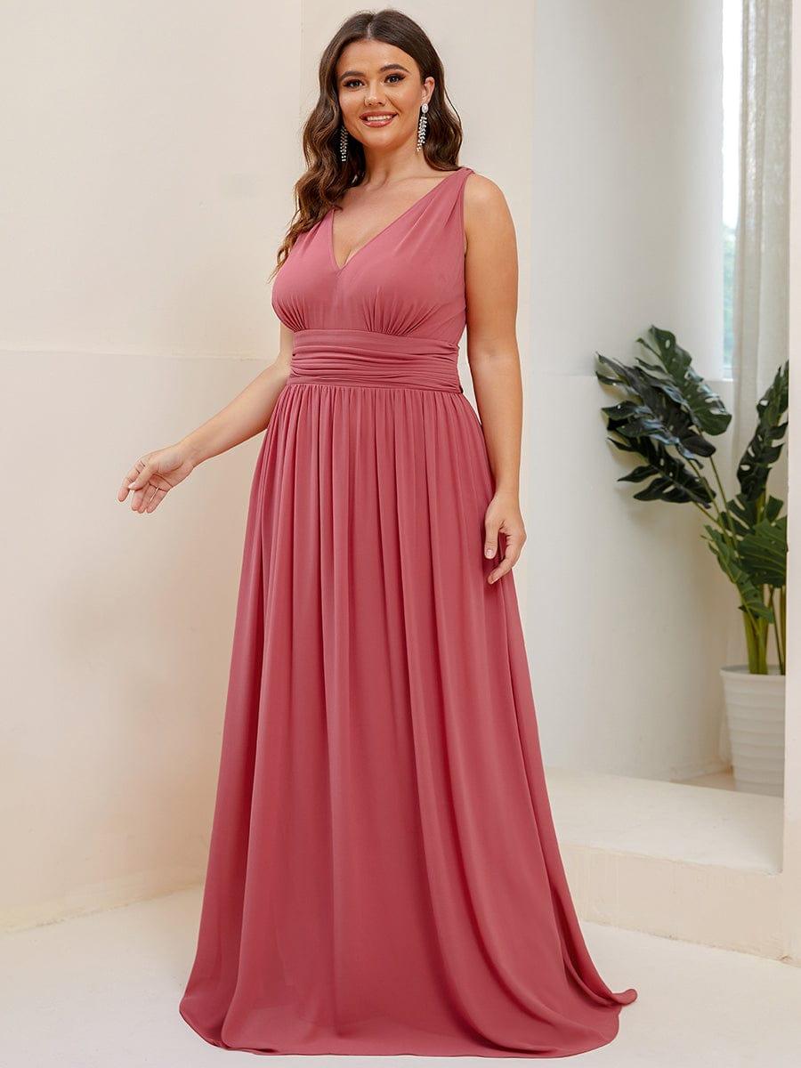 HUSH|Chiffon Empire Waist Sleeveless Pleated Bridesmaid Dress