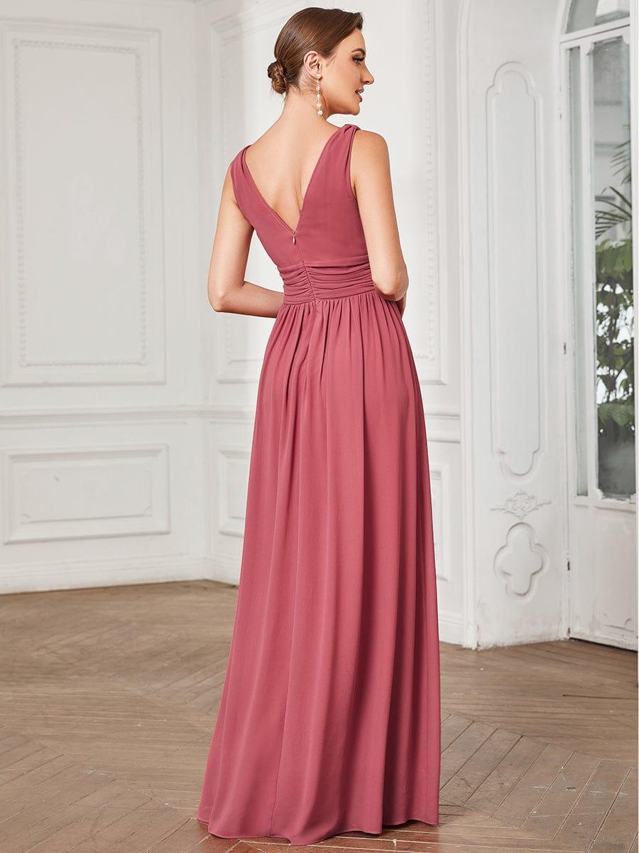 HUSH|Chiffon Empire Waist Sleeveless Pleated Bridesmaid Dress