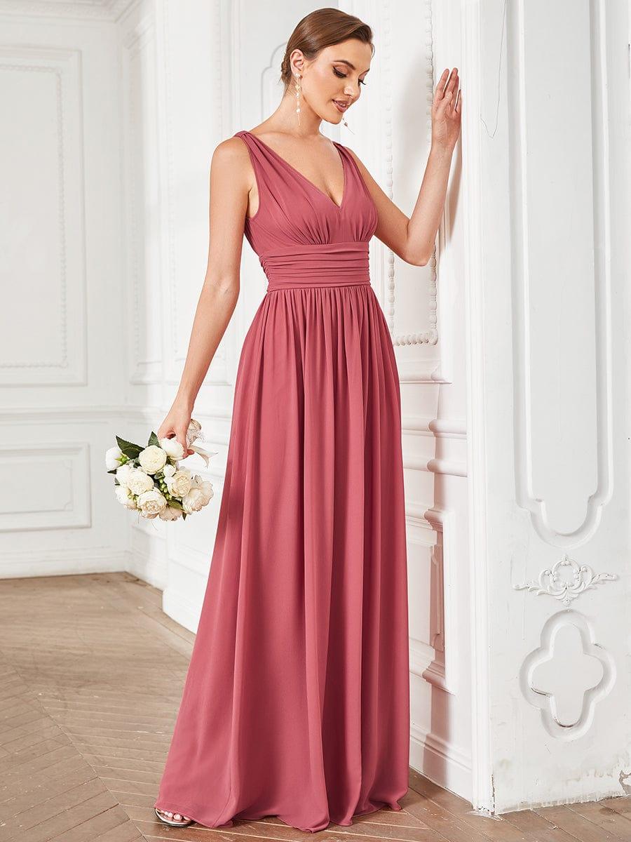 HUSH|Chiffon Empire Waist Sleeveless Pleated Bridesmaid Dress