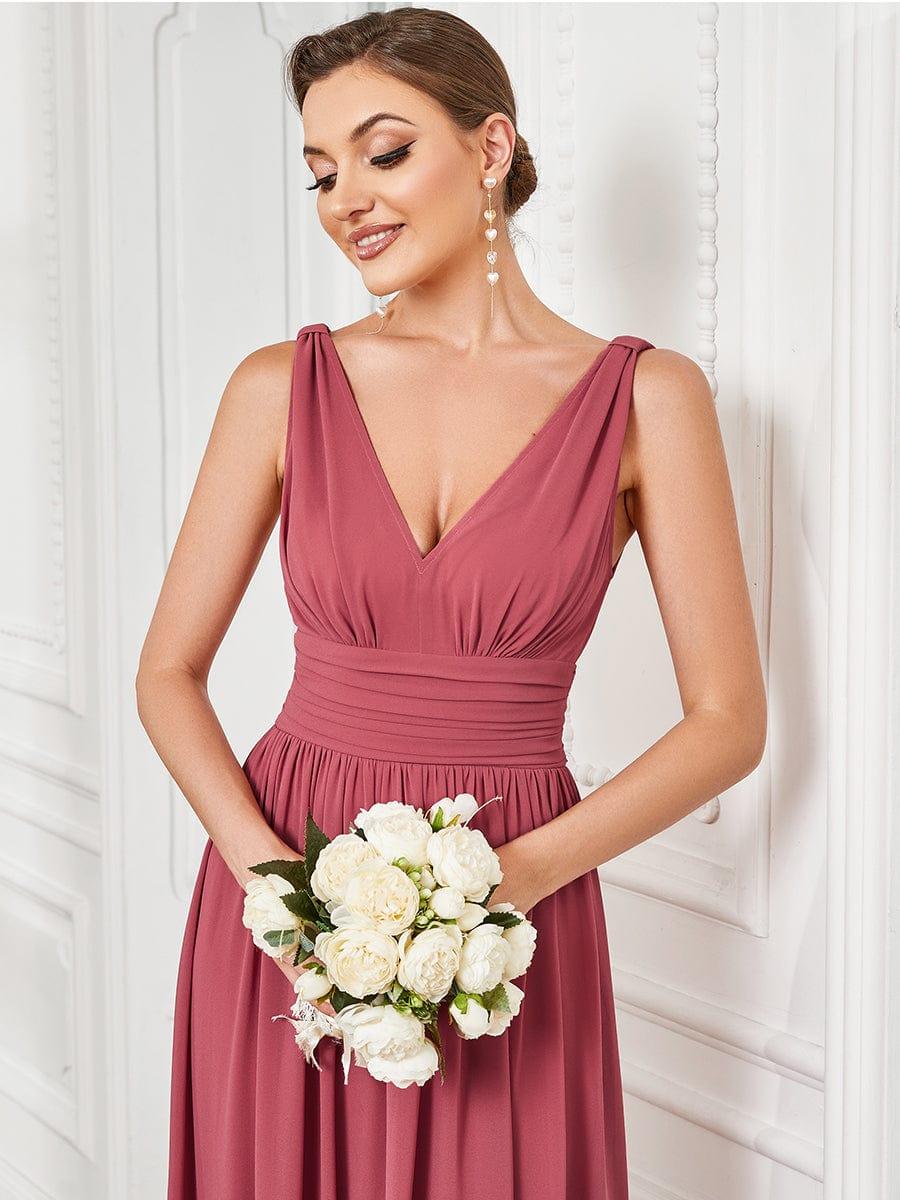 HUSH|Chiffon Empire Waist Sleeveless Pleated Bridesmaid Dress