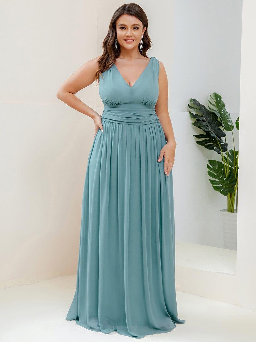 HUSH|Chiffon Empire Waist Sleeveless Pleated Bridesmaid Dress