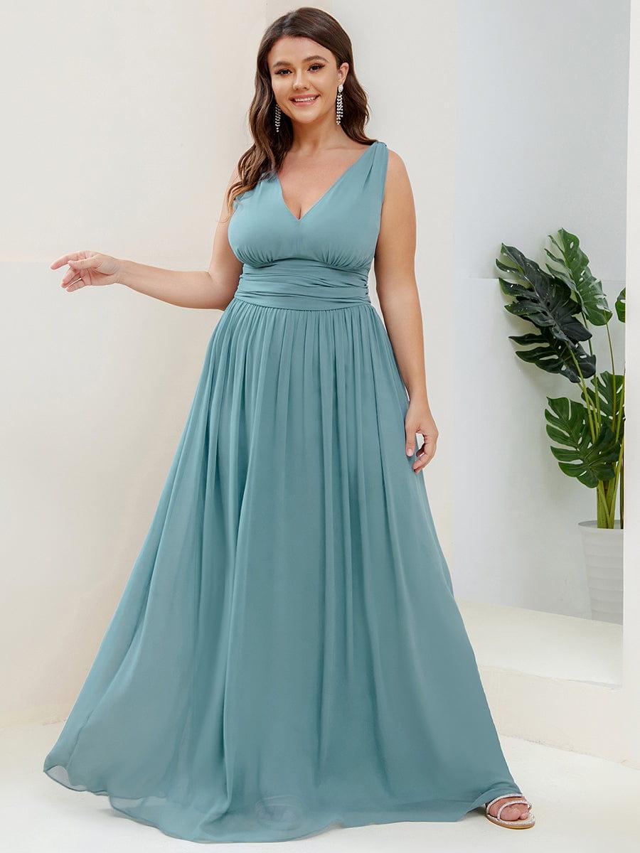 HUSH|Chiffon Empire Waist Sleeveless Pleated Bridesmaid Dress