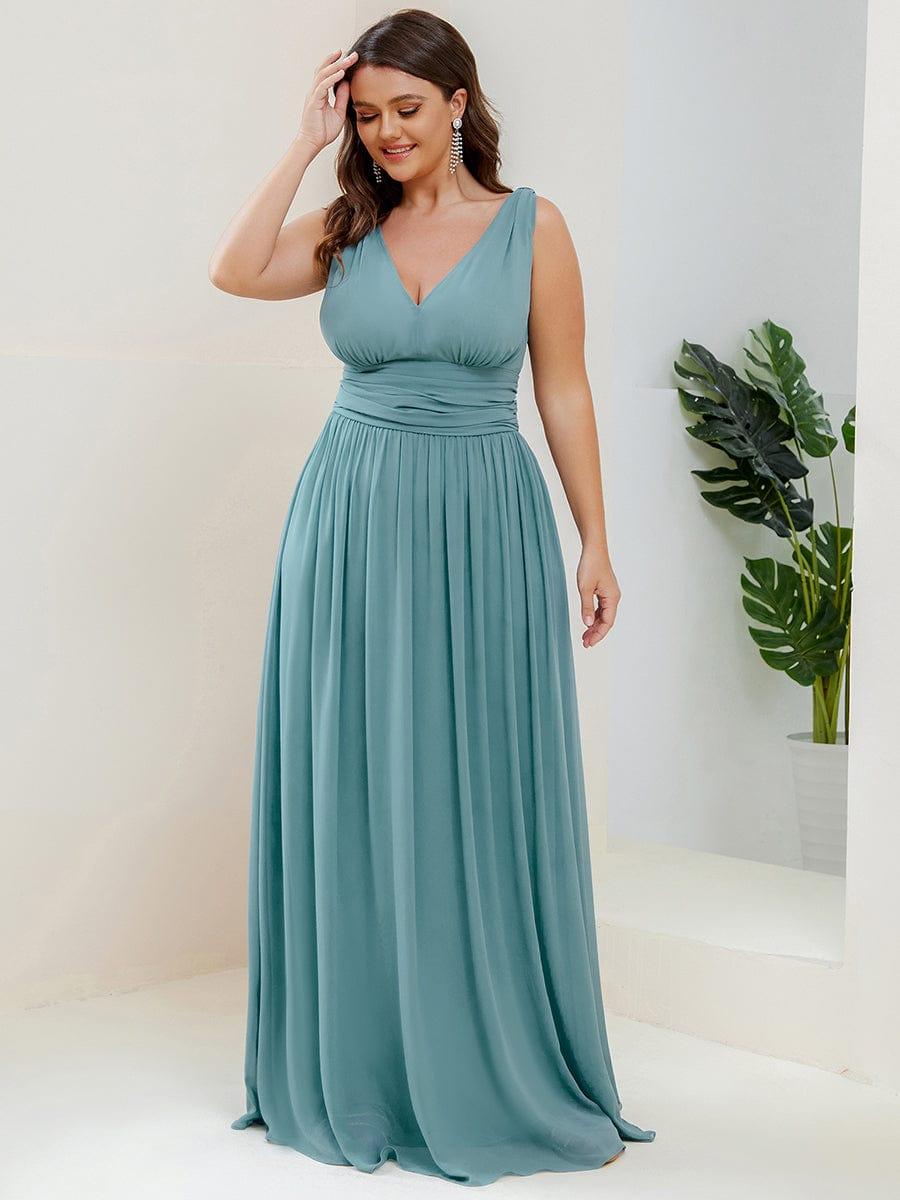 HUSH|Chiffon Empire Waist Sleeveless Pleated Bridesmaid Dress