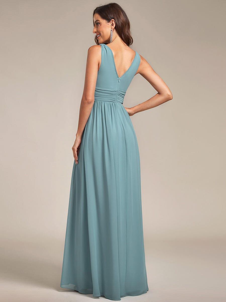 HUSH|Chiffon Empire Waist Sleeveless Pleated Bridesmaid Dress