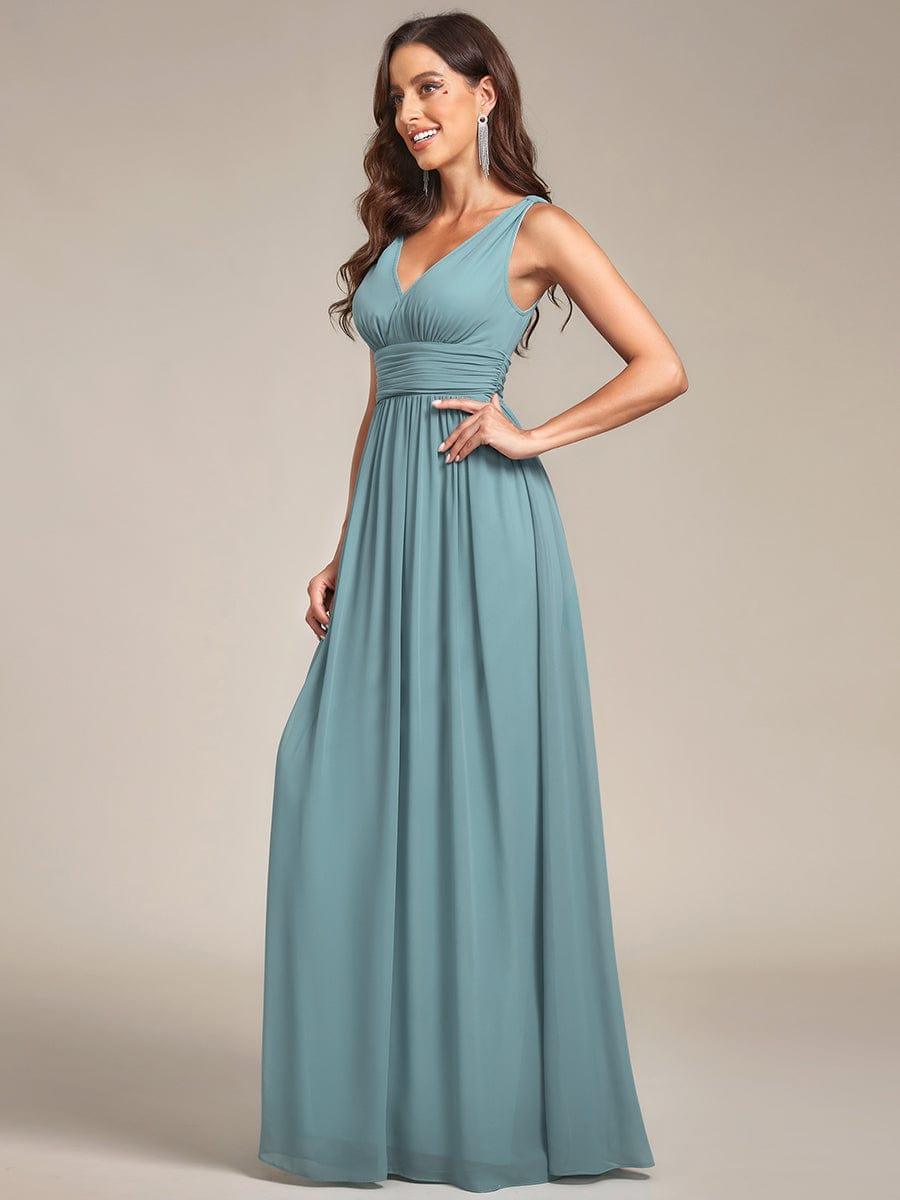 HUSH|Chiffon Empire Waist Sleeveless Pleated Bridesmaid Dress