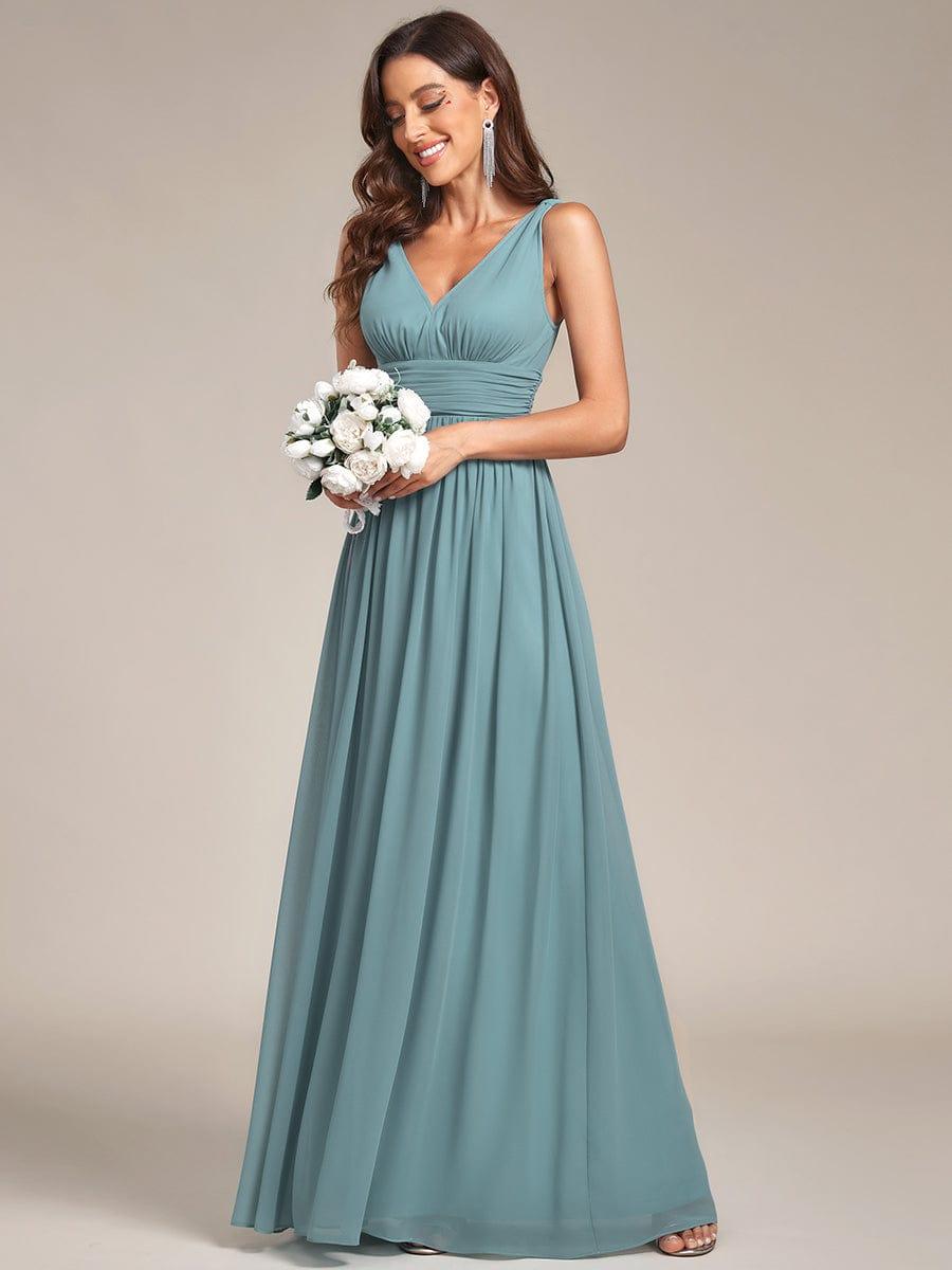 HUSH|Chiffon Empire Waist Sleeveless Pleated Bridesmaid Dress