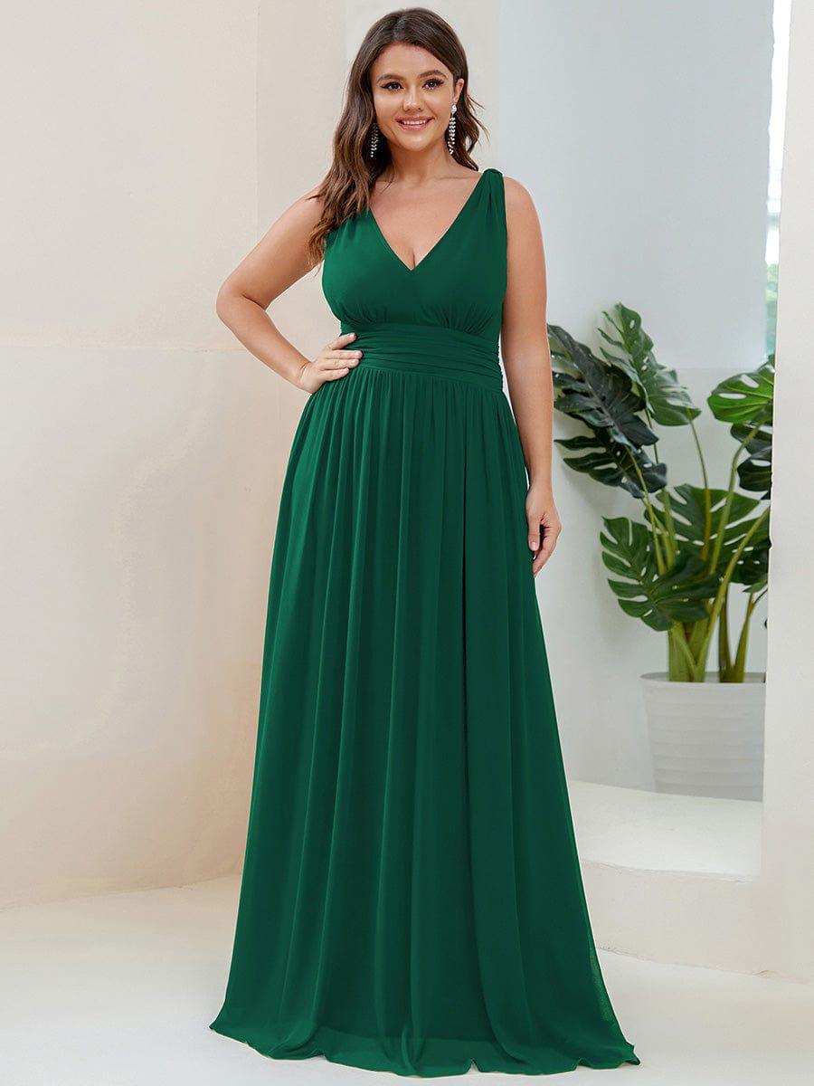 HUSH|Chiffon Empire Waist Sleeveless Pleated Bridesmaid Dress