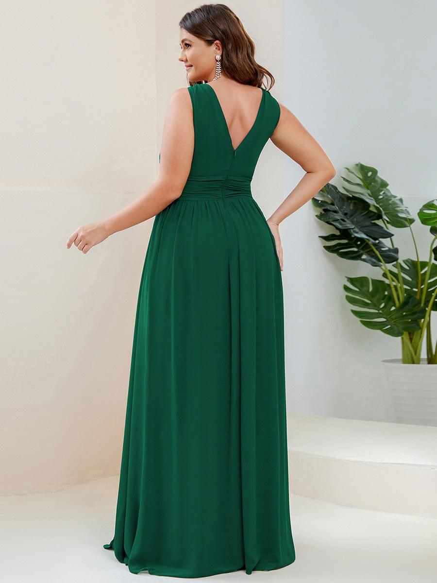 HUSH|Chiffon Empire Waist Sleeveless Pleated Bridesmaid Dress