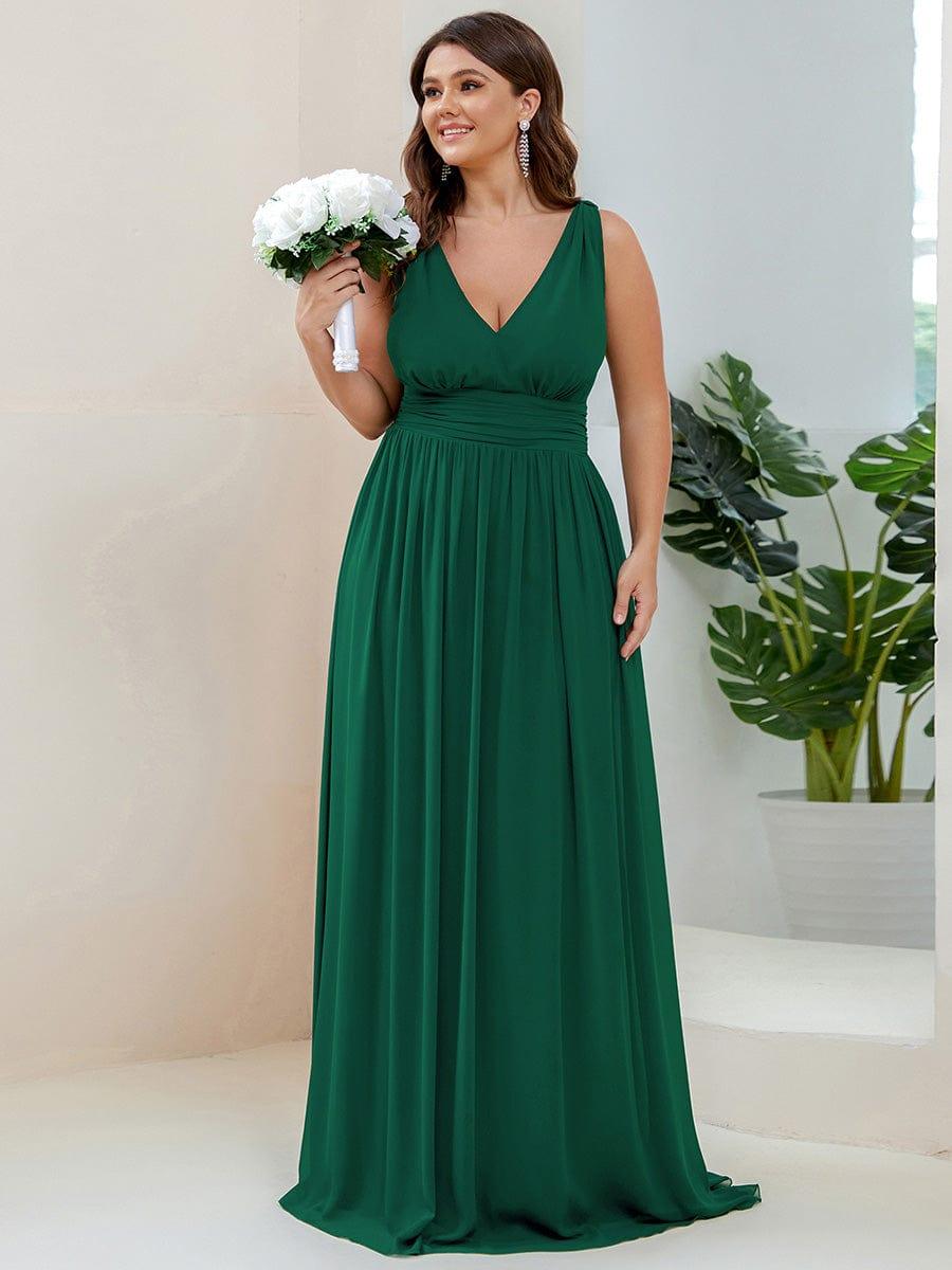 HUSH|Chiffon Empire Waist Sleeveless Pleated Bridesmaid Dress