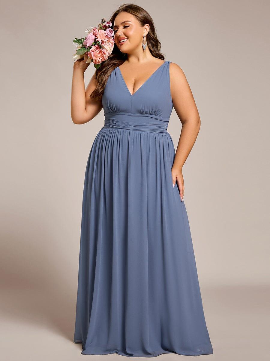 HUSH|Chiffon Empire Waist Sleeveless Pleated Bridesmaid Dress