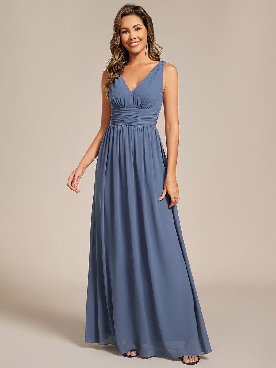 HUSH|Chiffon Empire Waist Sleeveless Pleated Bridesmaid Dress