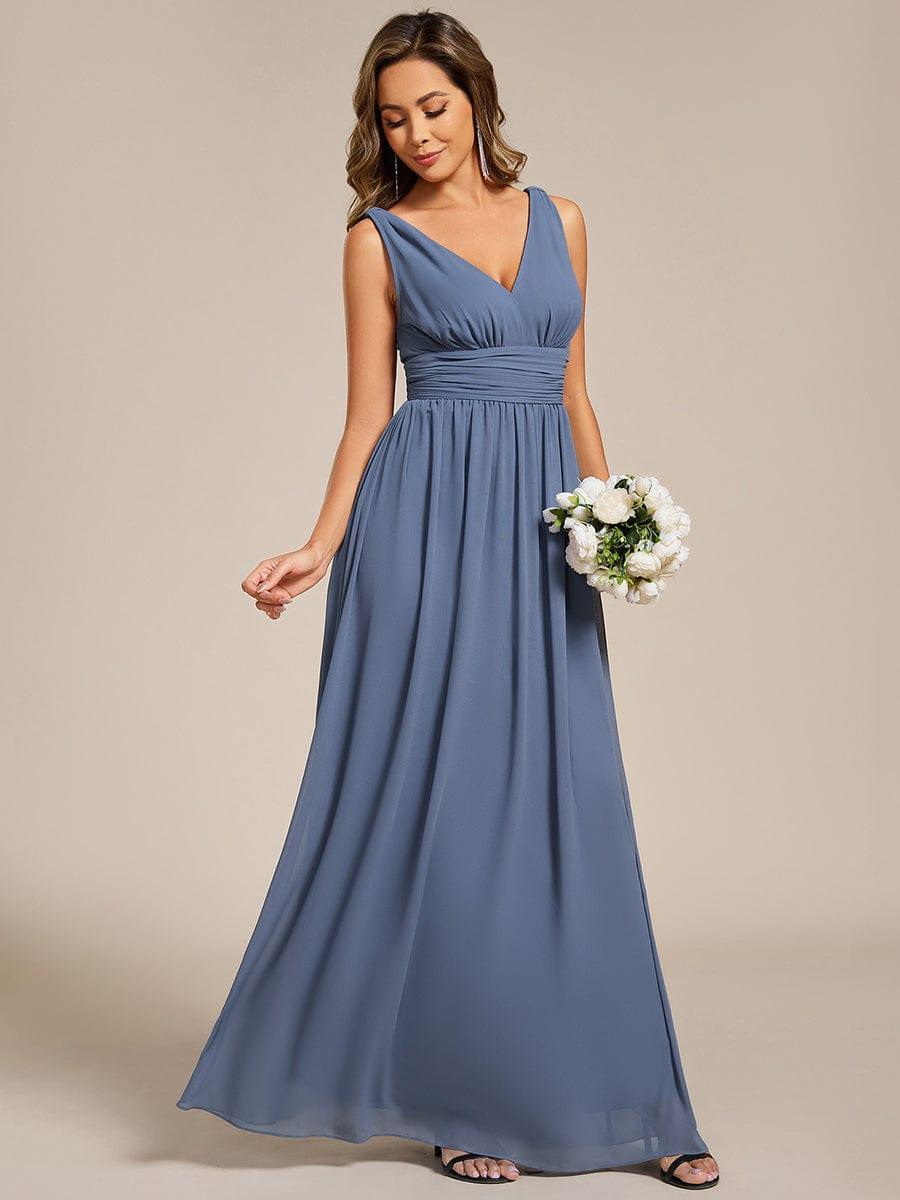HUSH|Chiffon Empire Waist Sleeveless Pleated Bridesmaid Dress