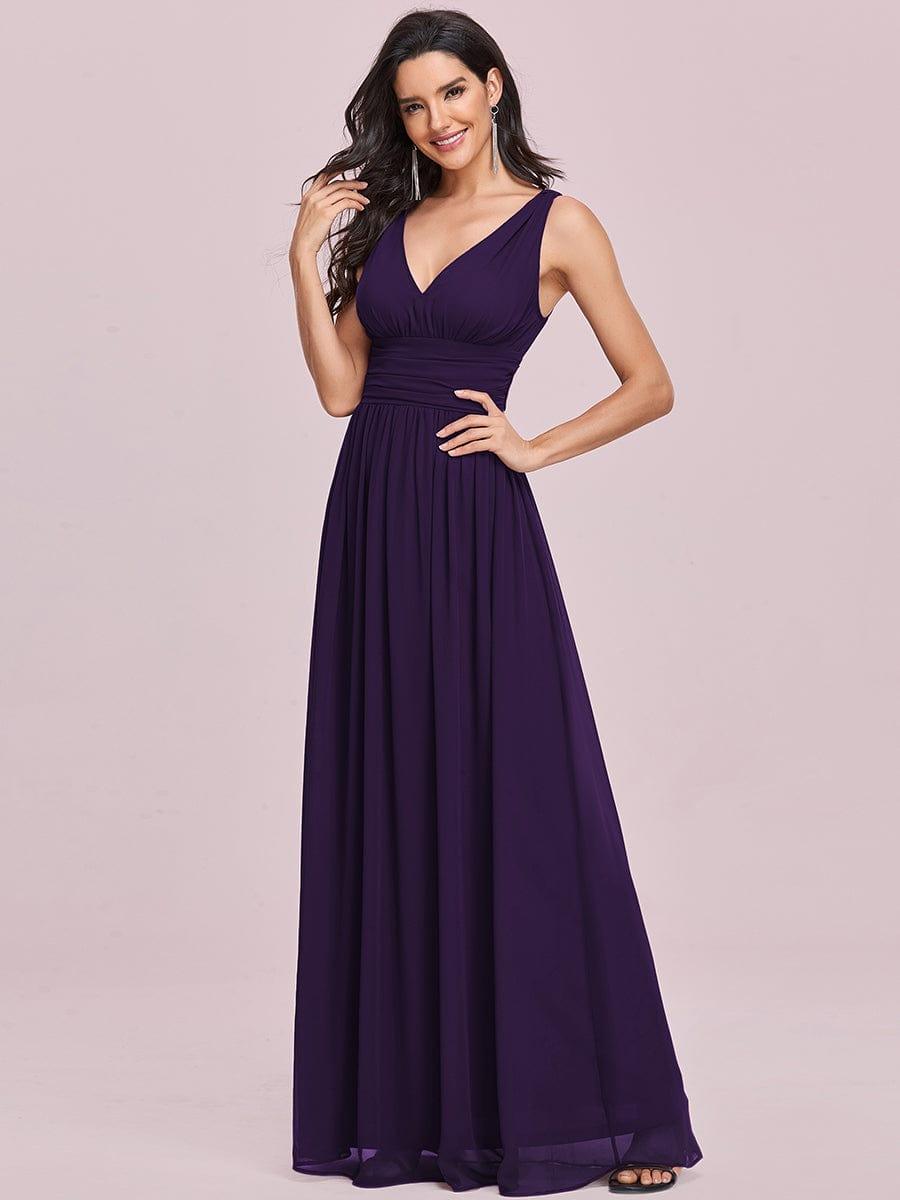 HUSH|Chiffon Empire Waist Sleeveless Pleated Bridesmaid Dress