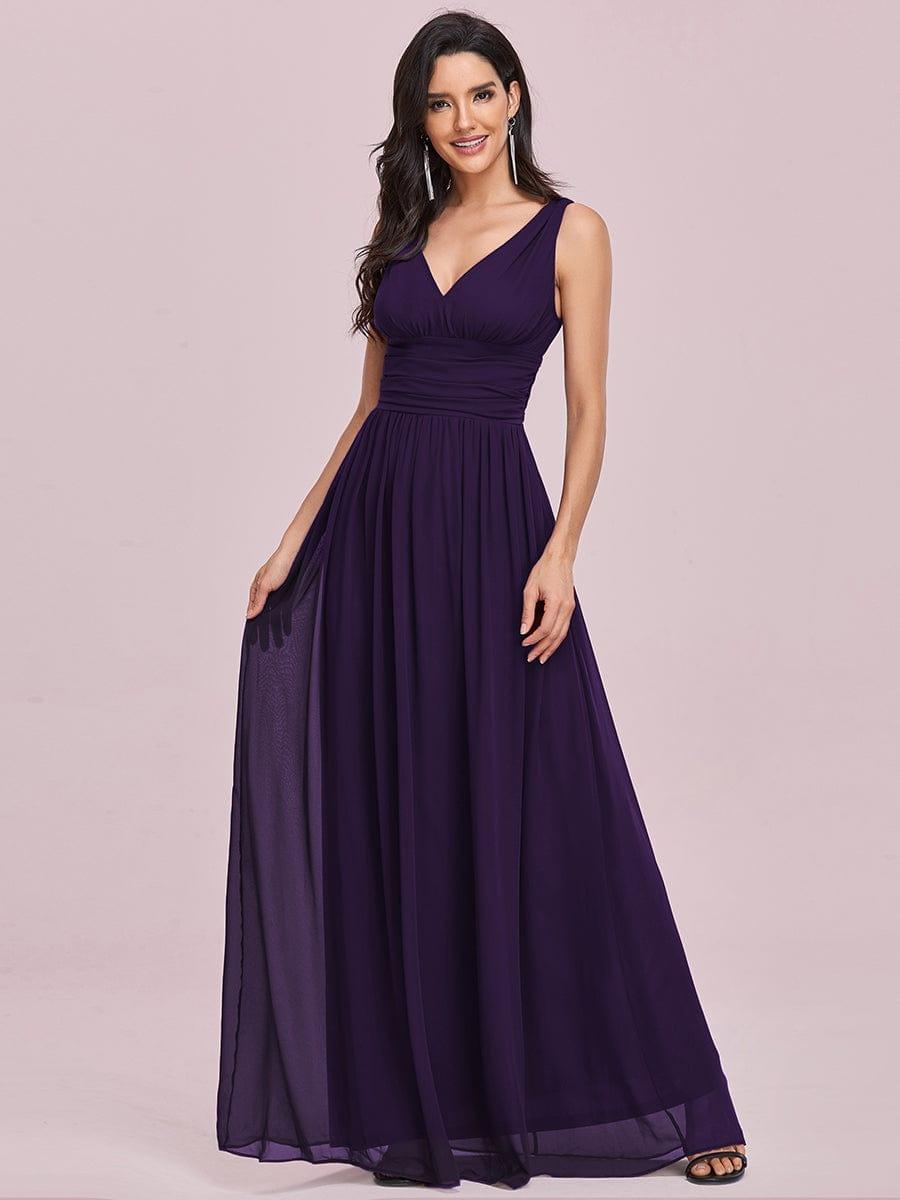 HUSH|Chiffon Empire Waist Sleeveless Pleated Bridesmaid Dress