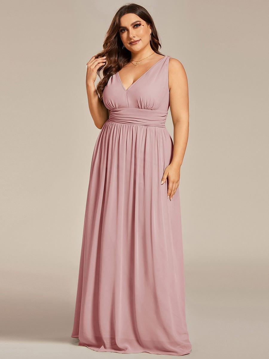 HUSH|Chiffon Empire Waist Sleeveless Pleated Bridesmaid Dress